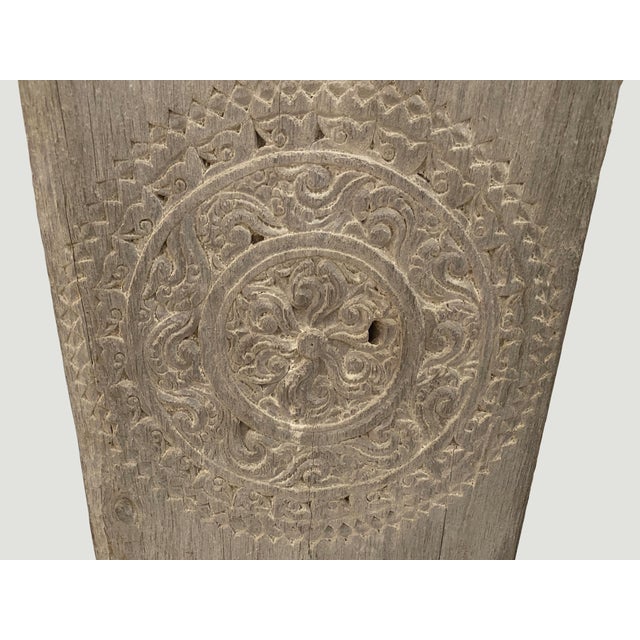 Tribal Antique Carved Teak Wood Panel For Sale - Image 3 of 5