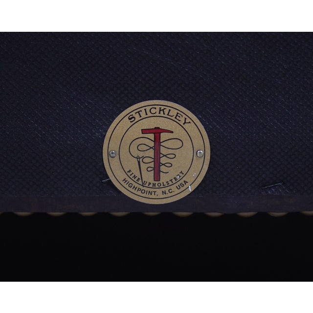 Stickley Tufted Leather Leopold Chair & Ottoman For Sale - Image 13 of 18