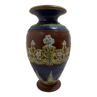 Antique Doulton Lambeth Stoneware Vase – England, Late 19th Century For Sale