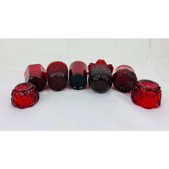 Vintage 1960s Ruby Red Candle Holders Set of 7 Chairish