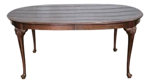 Late 20th Century Stickley Oval Solid Mahogany Dining Table Queen Anne Style