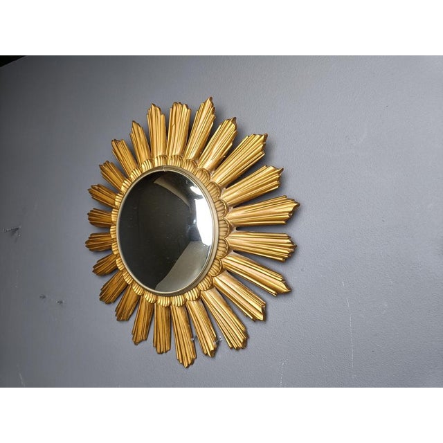 Traditional Vintage Resin Sunburst Mirror, 1960s For Sale - Image 3 of 12