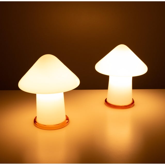 Murano Glass Mushroom Table Lamps, Italy, 1970s, Set of 2 For Sale - Image 11 of 12