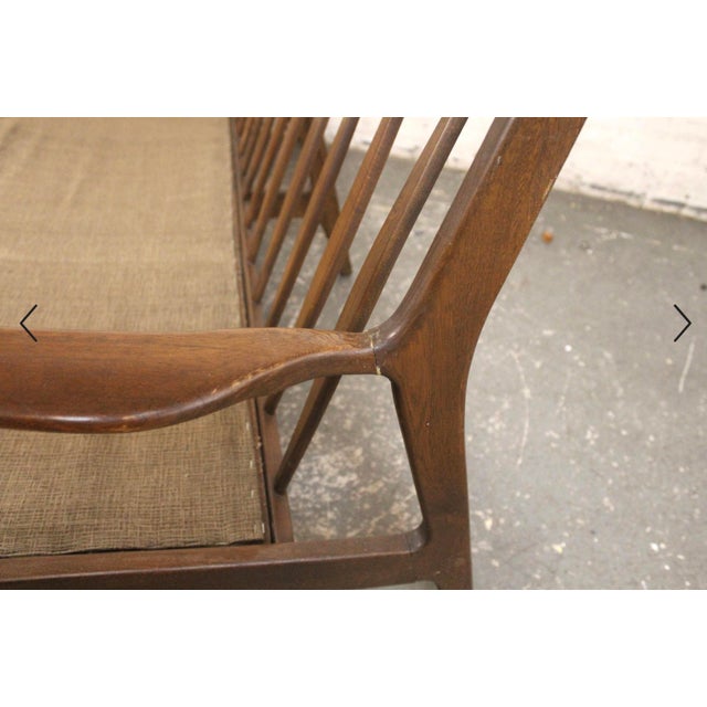 Mid-Century Three Seat Spindle Back Sofa For Sale In New York - Image 6 of 13