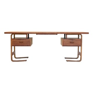 Large Danish Executive Desk in Teak by Jørgen Clausen for Brande Møbelfabrik, 1950s For Sale
