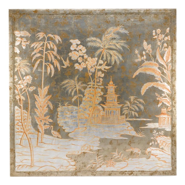 Chinoiserie Panel Artwork - Center For Sale
