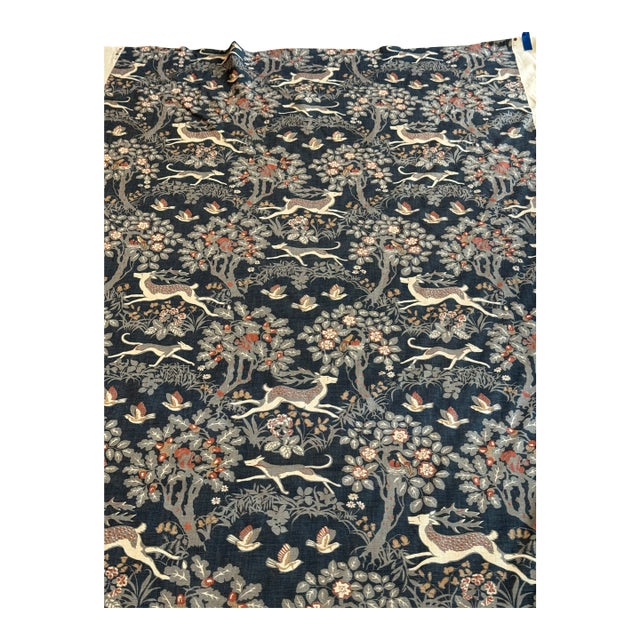 Lee Jofa Mille Fleur Print-Denim 6 Yards For Sale
