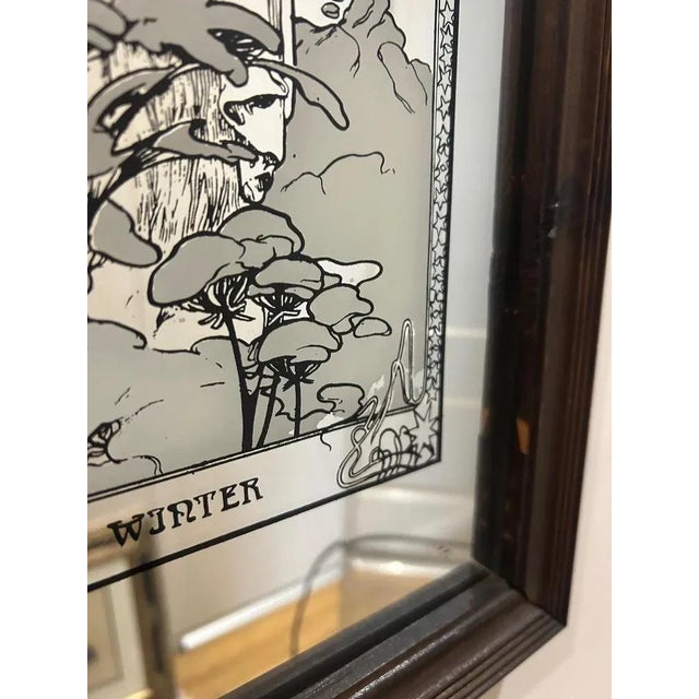 1970s Mirror Model Winter by Alphonse Mucha, 1970s For Sale - Image 5 of 11