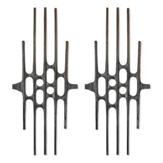 Vintage Cast Aluminum Sculptures in the Brutalist Style, 1970s, Set of 2 For Sale