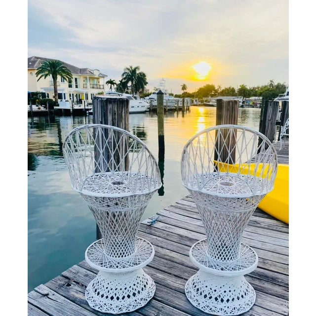 Russell Woodard Russell Woodard Spun Fiberglass Bar Stools- Set of 2 For Sale - Image 4 of 9