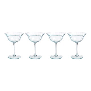 Apéritif 4-Piece Set Summer Cocktail Coupe Glasses, Sapphire For Sale