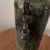 Vintage Cylindrical Metal Patinated Vase/Vessel With Unique Dangling Bell Handles For Sale - Image 9 of 12