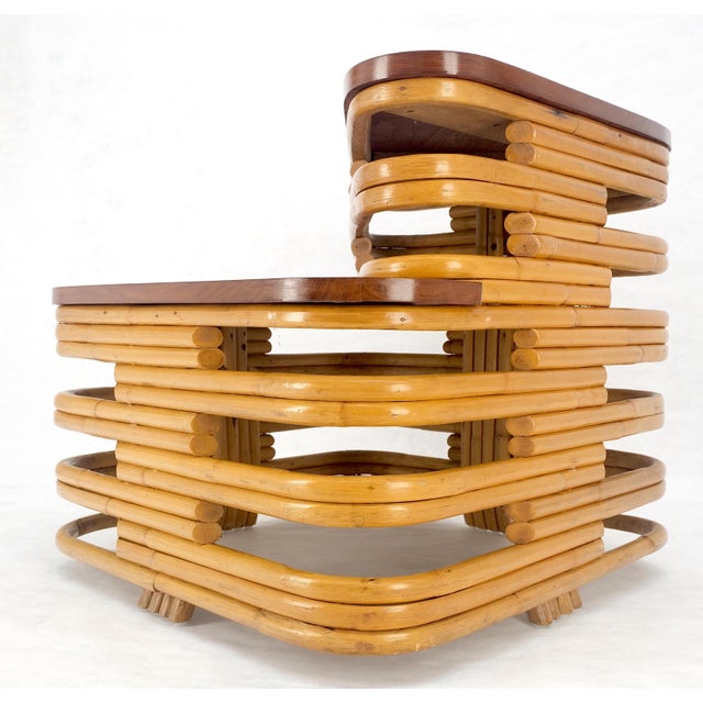 Mid-Century Modern Paul Frankl Side Table Rattan Bamboo Mid Century Modern c1960s MINT For Sale - Image 3 of 13