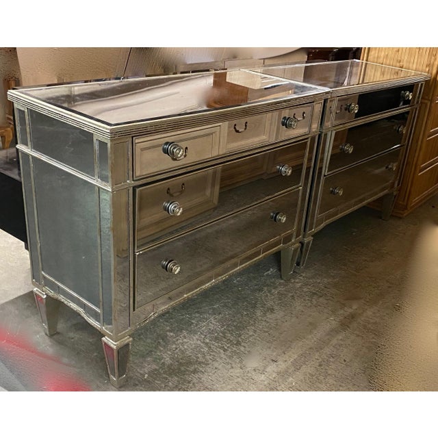 Mirrored Hollywood Regency Style Large Nightstand or Commodes . Z