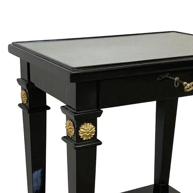 Black Lacquered Side Tables with Drawers, 1990s, Set of 2 For Sale - Image 6 of 7