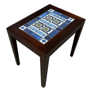 Mid Century Danish Modern Side Table With Tile Inlay by Severin Hansen. C 1960s For Sale