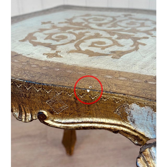 Vintage Italian Rococo Gold Giltwood Side Table For Sale - Image 6 of 10
