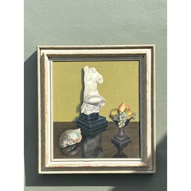 Vintage 1957 Original Still Life on Canvas For Sale - Image 9 of 12