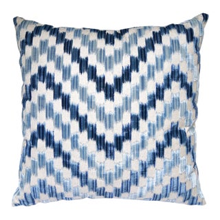 The House of Scalamandré Ankara Pillow, Pacific For Sale