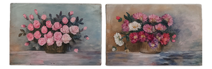 Alice Rey, Floral Still Lifes, Oils on Panels, 1950s, Set of 2