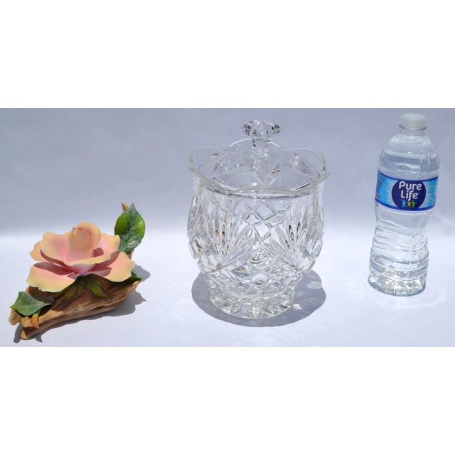 Waterford Mid 20th Century Waterford Style Boho Chic Heavy Crystal Bonbonniere Cookie Jar Bowl For Sale - Image 4 of 15