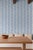 Traditional Garden Leaf Stripe Grasscloth Wallpaper by House Party | French Blue | 6 Yards For Sale - Image 3 of 6