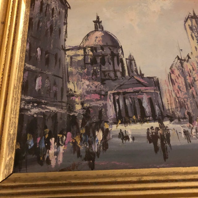 Impressionist 1950’s Original Impressionist Paris Street Scene Signed Original Frame For Sale - Image 3 of 6