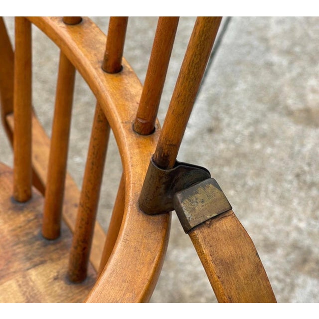 Folk Art Quilted Maple Windsor Slat Back Style Wood High Chair for Baby or Child For Sale - Image 9 of 11