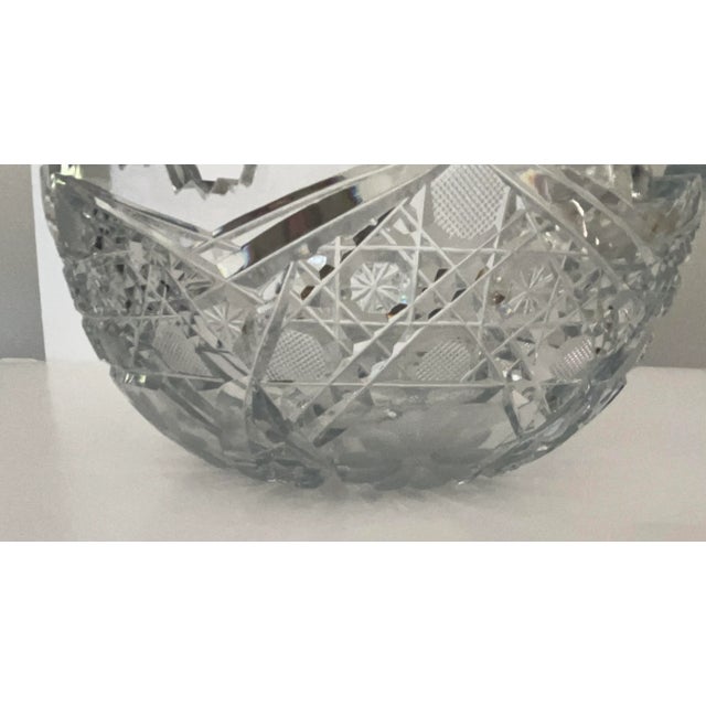 American Antique American Brilliant Period Cut Glass Crystal Daisy & Harvard Fruit Bowl For Sale - Image 3 of 12