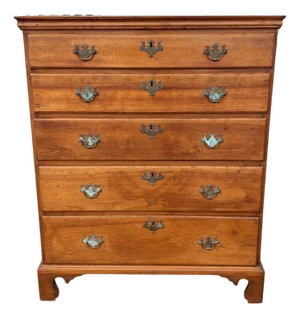 Early 19th Century American Federal Solid Cherry Chest of Drawers, Circa 1800-1820