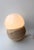 Tan Pair of Travertine and Opaline Glass Culbuto Lamps Italy, 1980s For Sale - Image 8 of 14