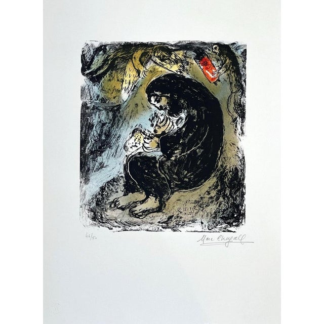 Gold Marc Chagall, Meditation, 1979, Lithograph For Sale - Image 8 of 8