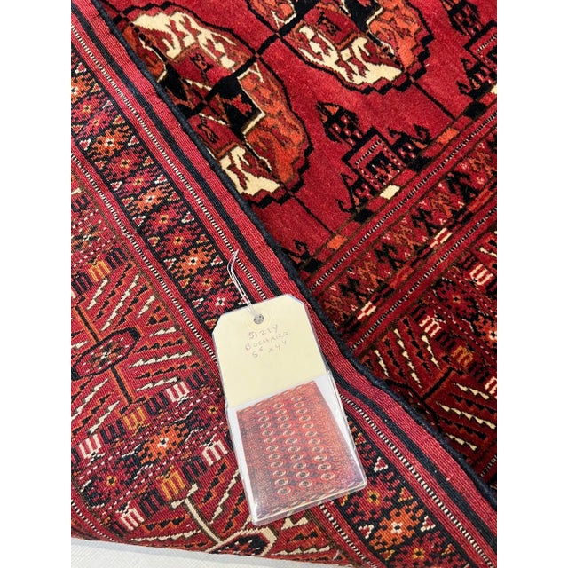 1900s Antique Bochara Rug, handmade and hand-knotted Tribal carpet