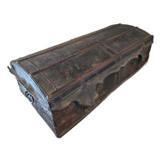 Dome Leather Trunk Owned by Dn. Raphael Zambrano For Sale