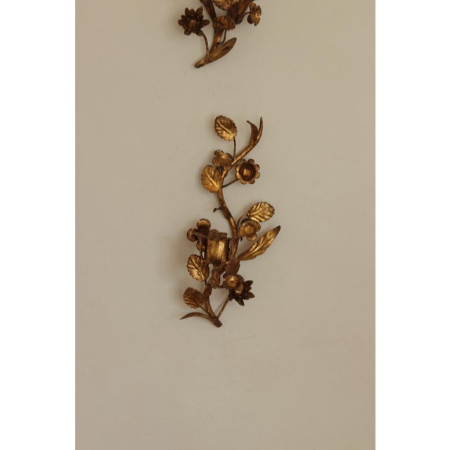 Mid-Century Italian Gilded Metal Sconces, Set of 2 For Sale - Image 15 of 17