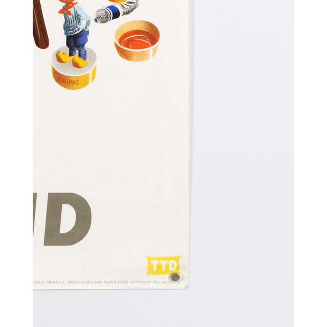 Ivory Holland Original Travel Poster by Arnold J. Molenaar, 1950s For Sale - Image 8 of 9