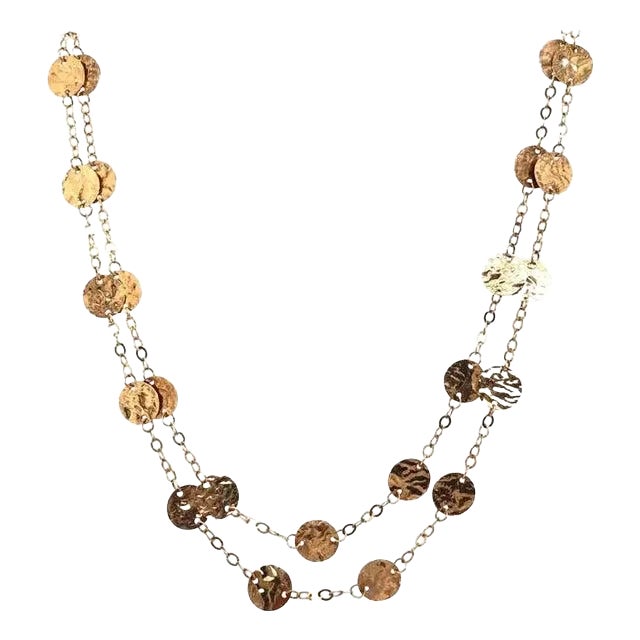 14 Karat Yellow Gold Fancy Link Necklace For Sale