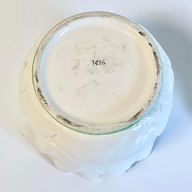 White Mid-Century English Boho Chic Hollywood Regency Trompe L’Oeil Strawberry Jam Jar For Sale - Image 8 of 15