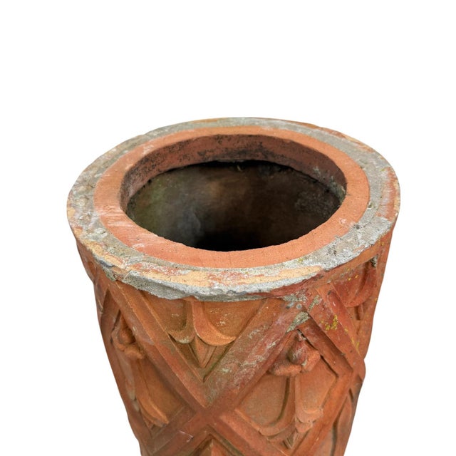Brown Antique French Terracotta Chimney Pots, 1890s, Set of 2 For Sale - Image 8 of 10