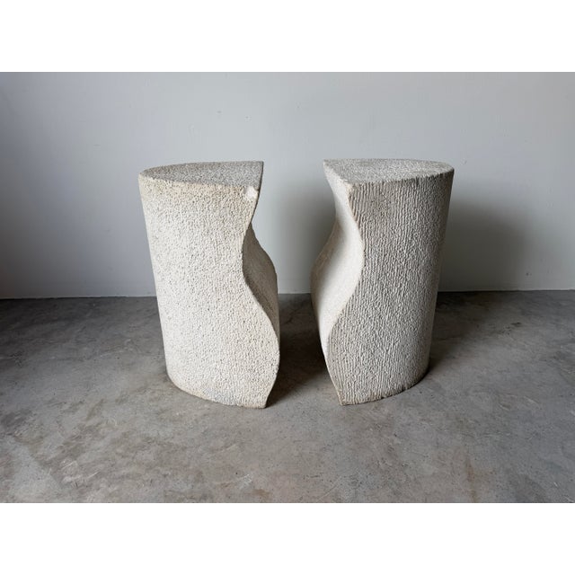 Contemporary Vintage Postmodern Sculptural Composite Stone Dining Table Bases For Sale - Image 3 of 12