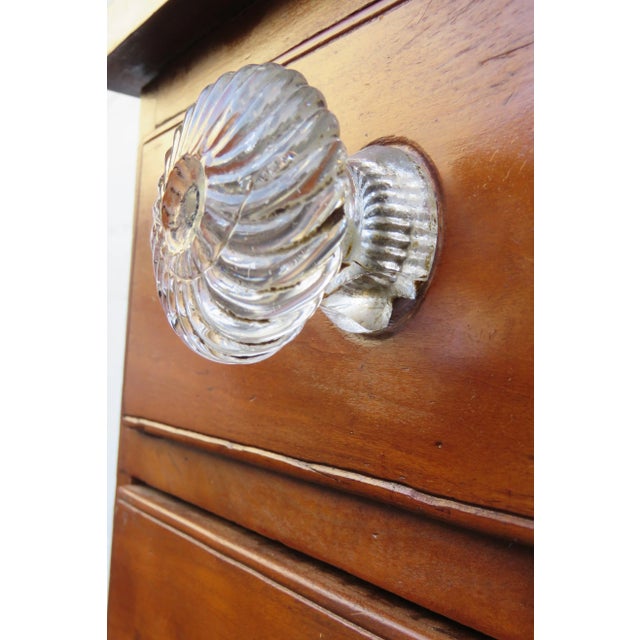 1800s Solid Wood Chest of Drawers With Glass Handles For Sale In Miami - Image 6 of 12