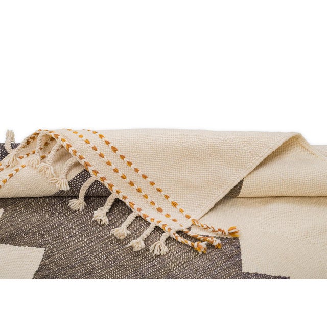 Moroccan Flatweave Wool Rug by Azele Studio For Sale - Image 4 of 9