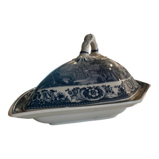 19th Century British Staffordshire Pottery Blue & White Lidded Vegetable Bowl. Stunning & Rare! For Sale