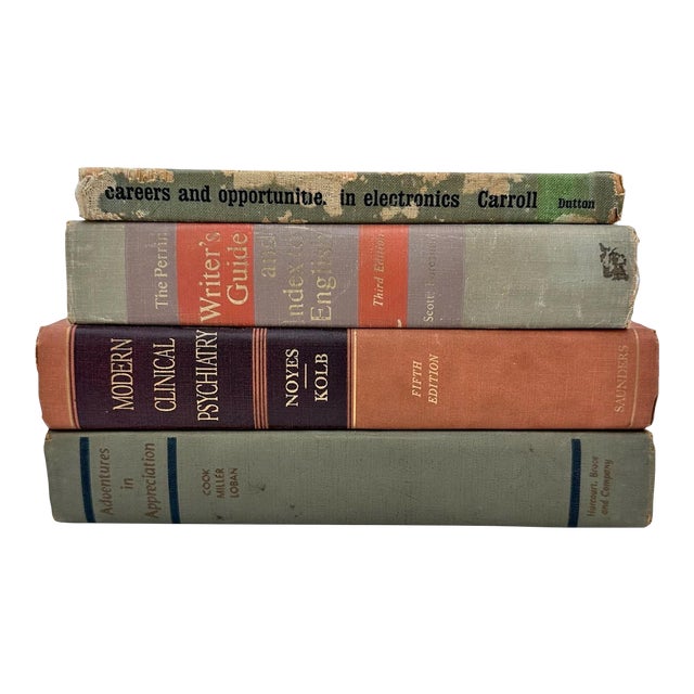 Mid 20th Century Colorful Decorative Hardcover Book Set of 4 For Sale