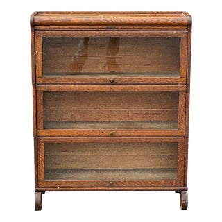 Antique Lundstrom Oak Barrister Sectional Bookcase For Sale