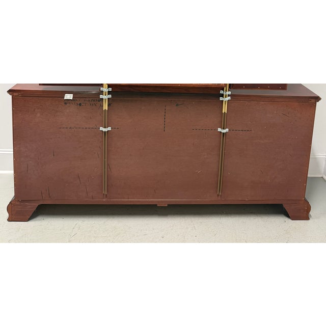 Thomasville Thomasville Mahogany Chippendale Style Nine-Drawer Triple Dresser For Sale - Image 4 of 16