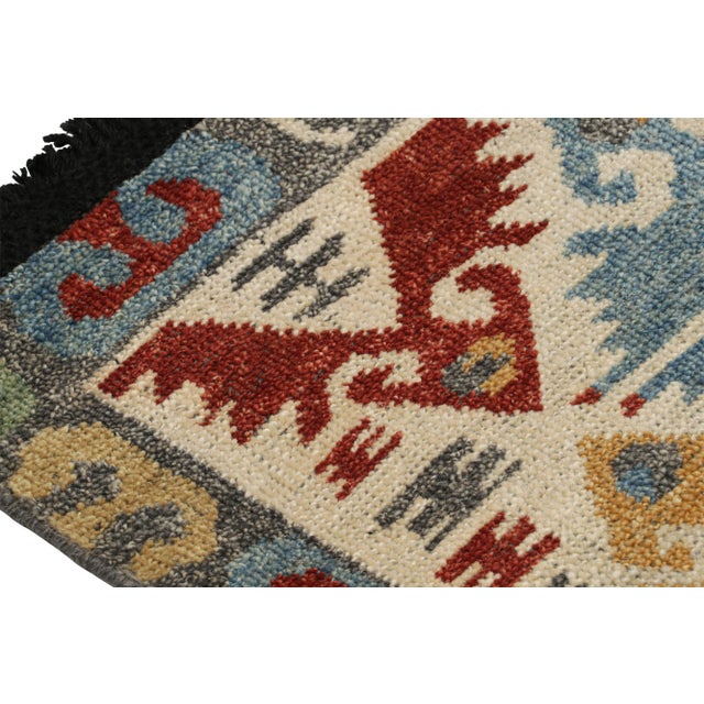 Rug & Kilim Rug & Kilim’s Turkish Style Rug in Beige With Polychromatic Geometric Patterns For Sale - Image 4 of 7