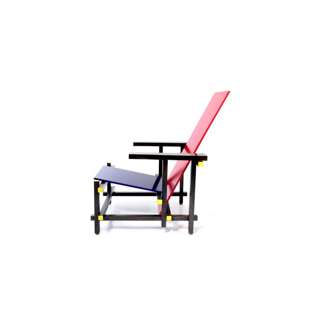 Vintage Red and Blue Chair by Gerrit Thomas Rietveld for Cassina, 1970s For Sale - Image 10 of 18