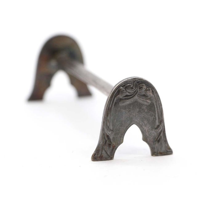 Traditional Set of 12 Vintage Nickel Knife Rest Stands For Sale - Image 3 of 6