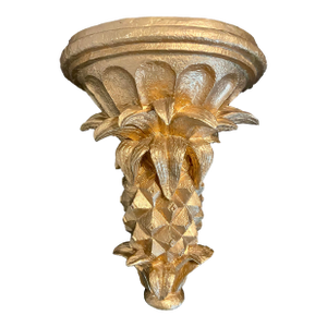 Vintage Pineapple Gold Sconce Wall Shelf